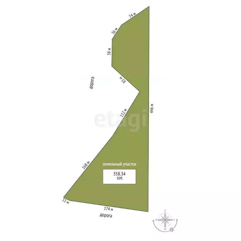 Участок в Крым, Кировский район, с. Приветное ул. Золотой ключ (358.3 ... - Фото 2