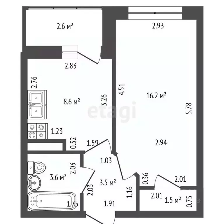 1-к кв. Санкт-Петербург Пулковское ш., 42к9 (33.4 м) - Фото 2