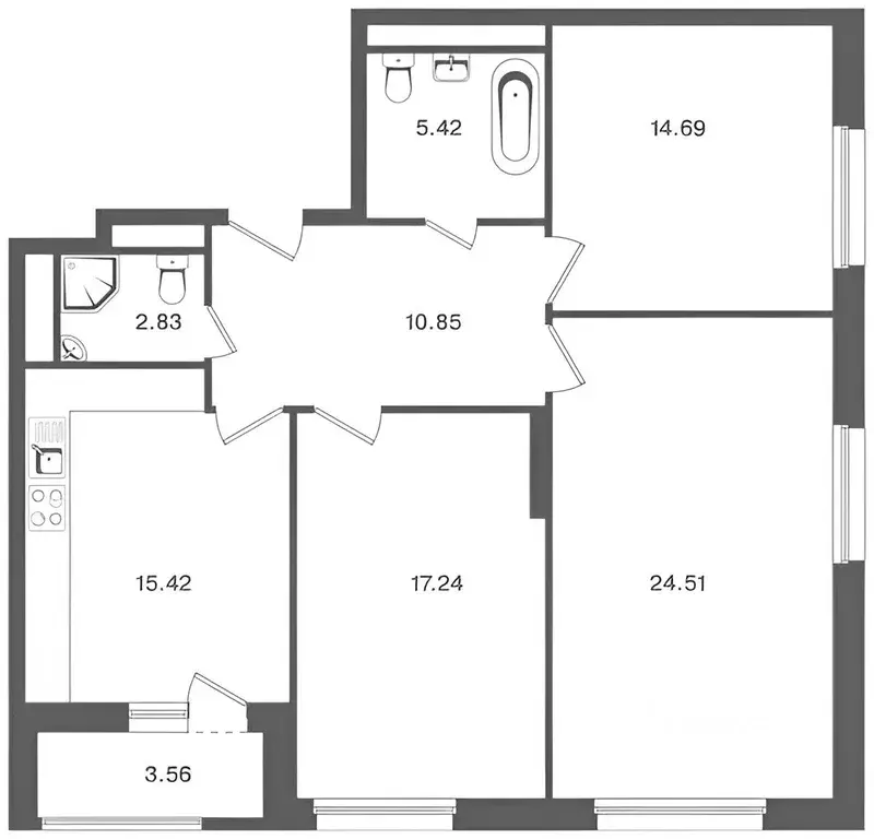 3-к кв. Москва ул. Коминтерна, 15 (91.0 м) - Фото 2