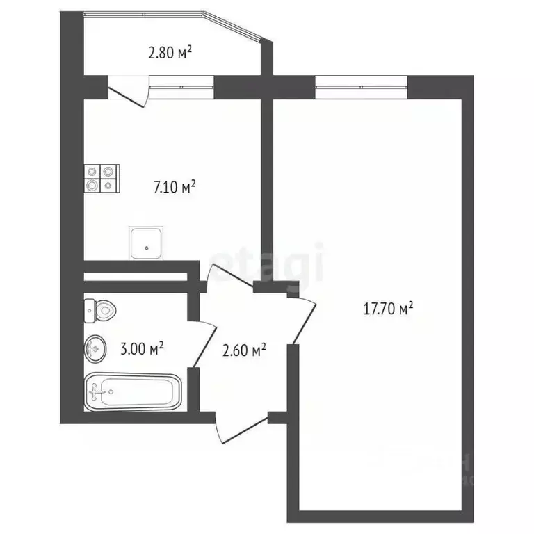 1-к кв. Тюменская область, Тюмень Антипино мкр, ул. Беловежская, 17 ... - Фото 2