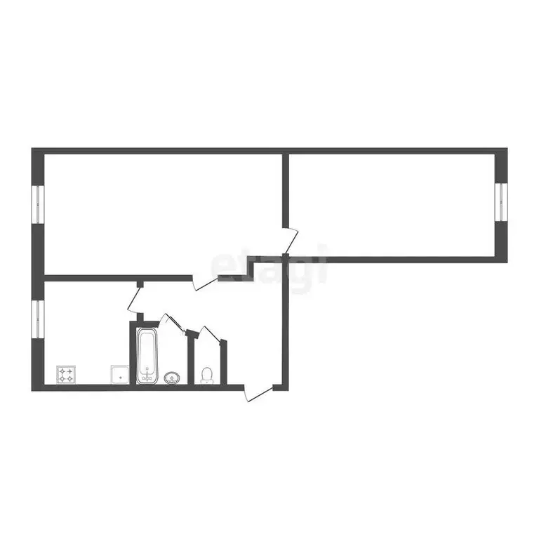 2-комнатная квартира: Тюмень, улица Карла Маркса, 106 (44.6 м) - Фото 1