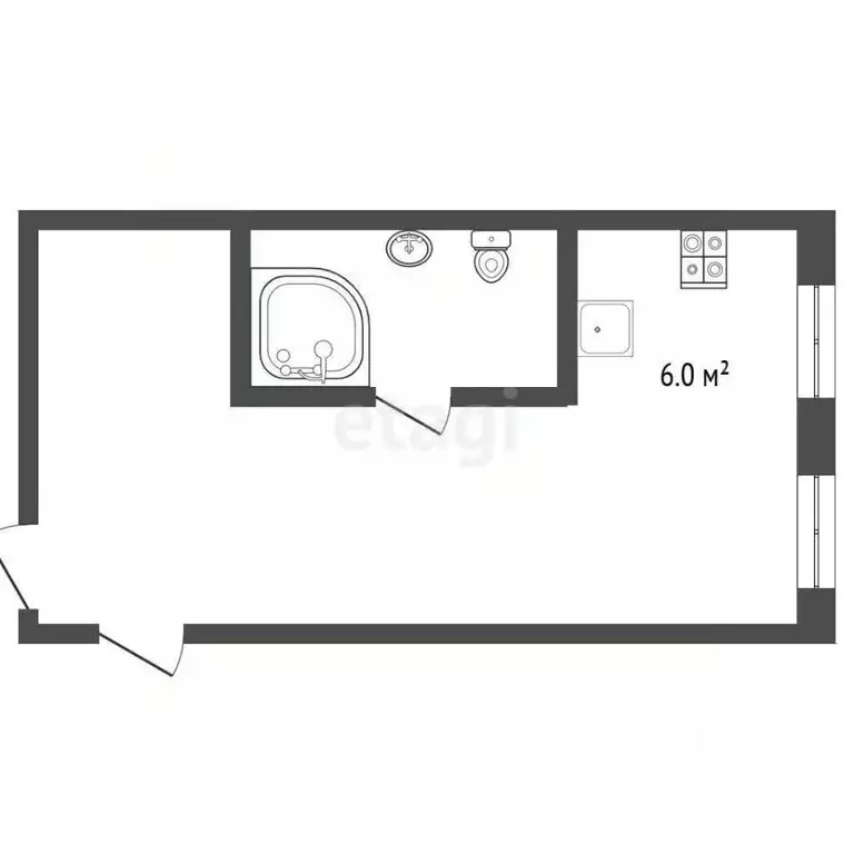 Студия Ростовская область, Батайск ул. Кирова, 9/1 (42.0 м) - Фото 2