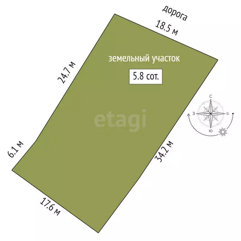 Участок в село Туртапка, Советская улица (5.8 м) - Фото 0