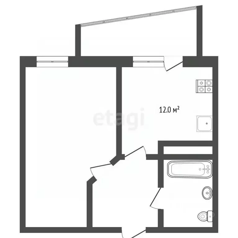 1-к кв. Тюменская область, Тюмень Ямская ул., 86/1 (42.6 м) - Фото 1