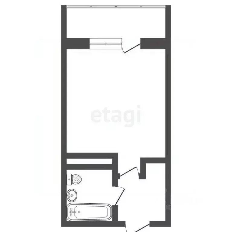 Студия Тюменская область, Тюмень ул. 30 лет Победы, 77 (18.7 м) - Фото 2