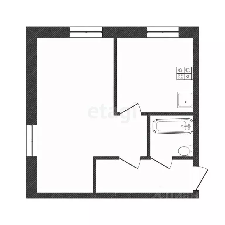 1-к кв. Иркутская область, Иркутск ул. Пушкина, 23 (29.9 м) - Фото 2