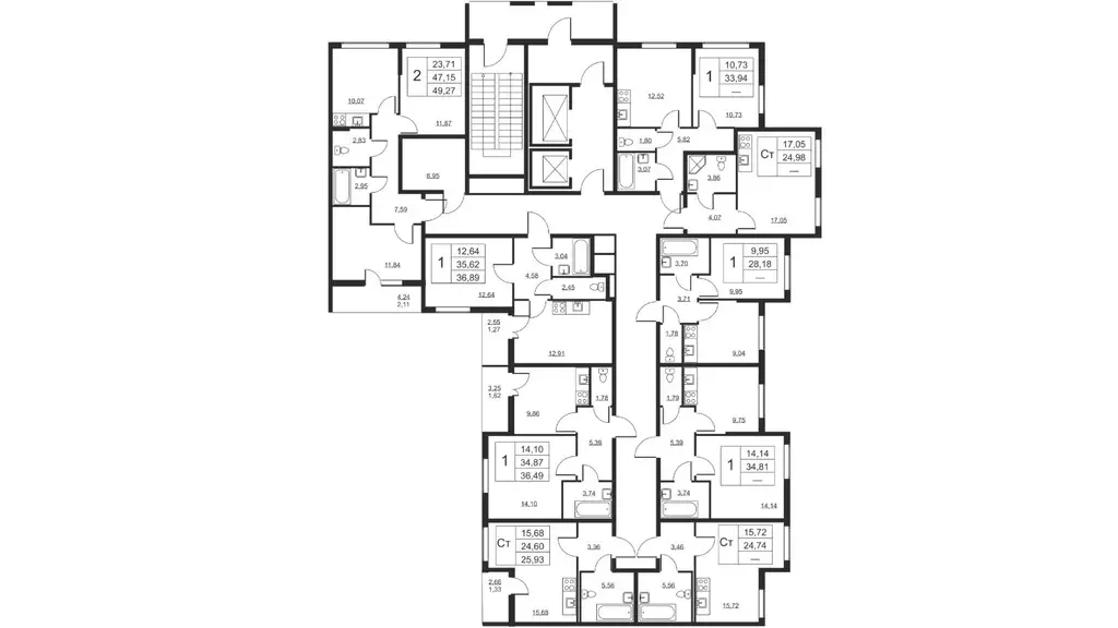2-к кв. Ленинградская область, Всеволожский район, пос. Бугры ул. ... - Фото 2