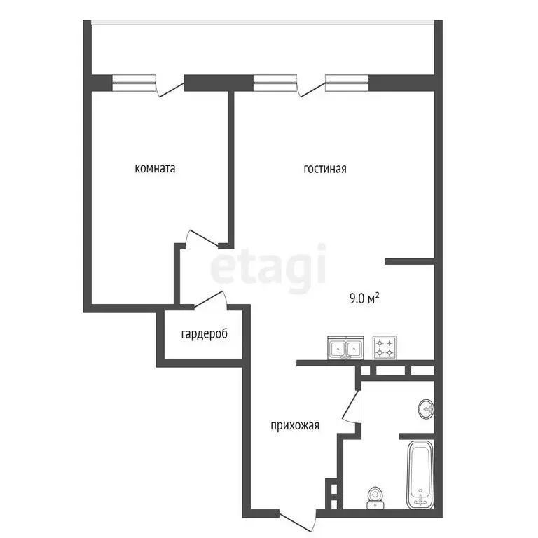 1-комнатная квартира: Ялта, улица Дражинского, 35 (79 м) - Фото 1