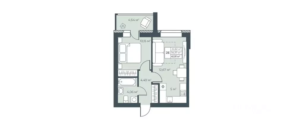 2-к кв. Нижегородская область, Выкса инженера Шухова кв-л,  (41.01 м) - Фото 1