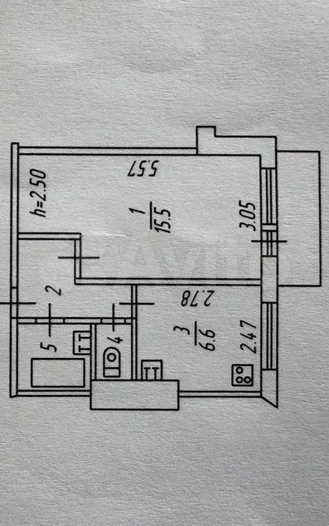1-к. квартира, 31 м, 2/9 эт. - Фото 0