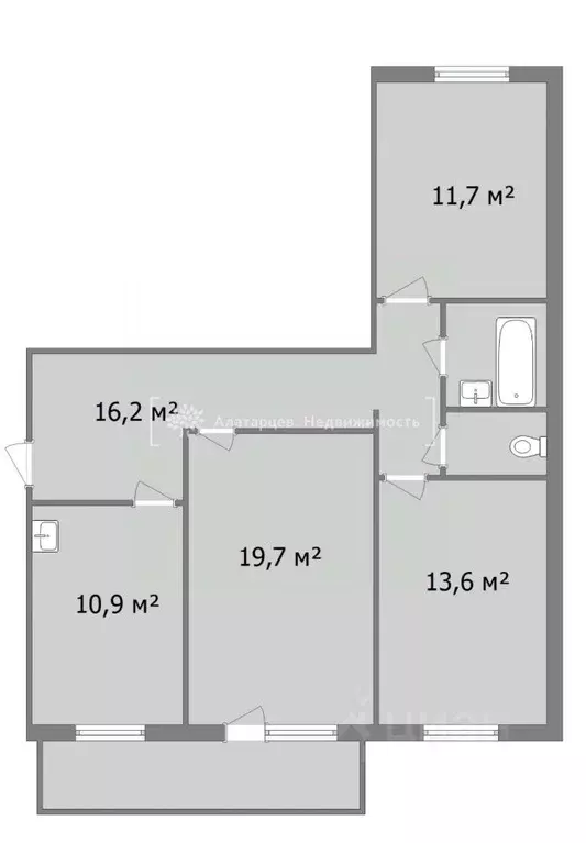 3-к кв. Томская область, Томск ул. 2-я Рабочая, 15 (77.1 м) - Фото 1