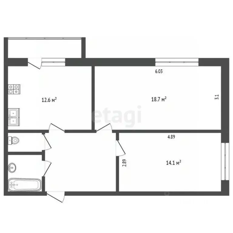2-к кв. Ярославская область, Ярославль Тверицкая наб., 58Ак2 (60.5 м) - Фото 2