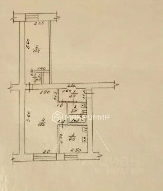 2-к кв. Брянская область, Брянск Клинцовская ул., 43 (42.5 м) - Фото 1