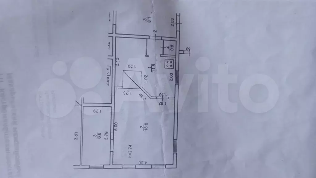 2-к. квартира, 38 м, 1/1 эт. - Фото 0