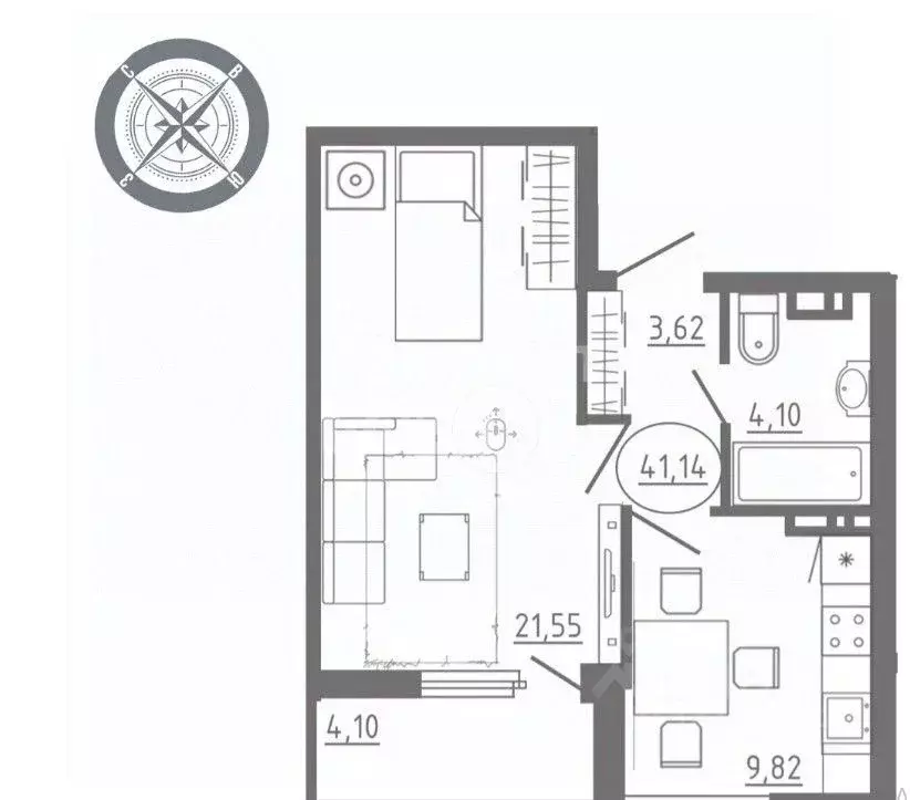 1-к кв. Орловская область, Орел Раздольная ул., 29 (42.0 м) - Фото 2