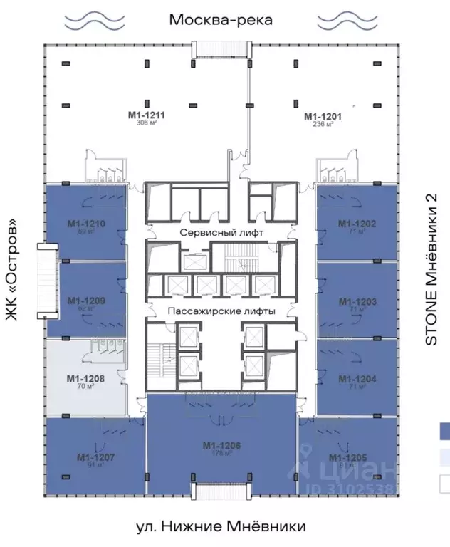 Офис в Москва ул. Нижние Мневники, 37АС17 (69 м) - Фото 1