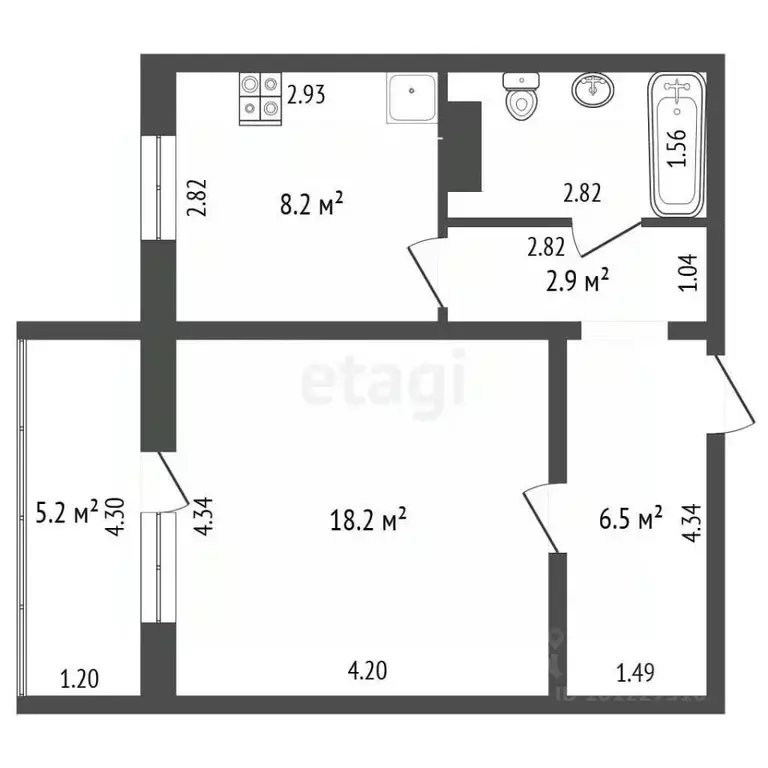 1-к кв. Ханты-Мансийский АО, Нягань 10-й мкр, 17 (40.0 м) - Фото 1