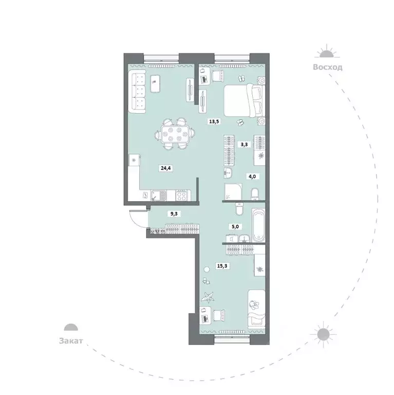 2-к кв. Вологодская область, Вологда ул. Возрождения, 35к1 (74.8 м) - Фото 1