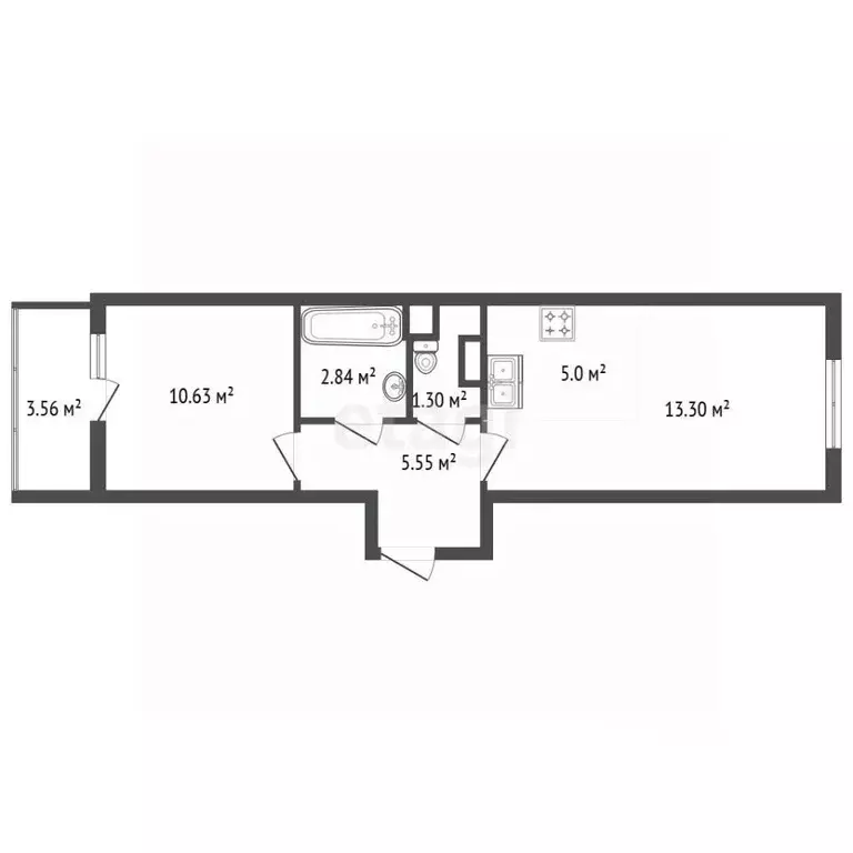 1-к кв. Санкт-Петербург просп. Ветеранов, 171к4 (38.5 м) - Фото 2