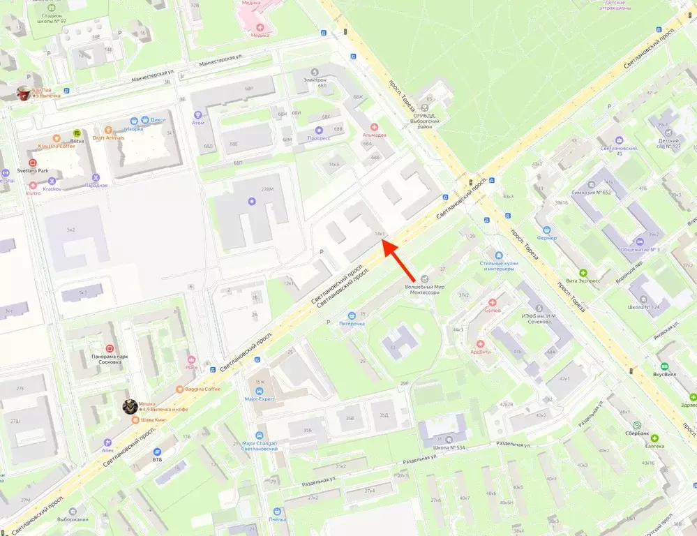 Торговая площадь в Санкт-Петербург Светлановский просп., 14к1 (80 м) - Фото 1
