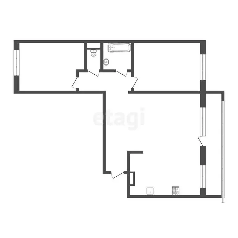 3-комнатная квартира: Томск, Сибирская улица, 104 (66.5 м) - Фото 0