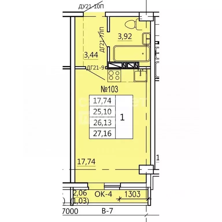 4-к кв. Курская область, Курск Театральная ул., 18 (63.84 м) - Фото 1