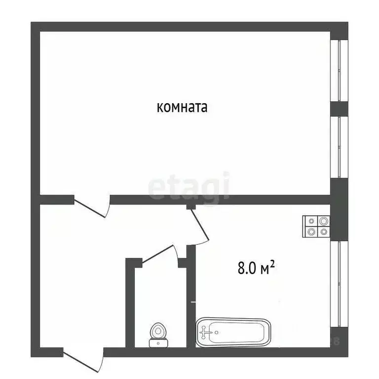 1-к кв. Владимирская область, Муром ул. Лакина, 88 (30.6 м) - Фото 1