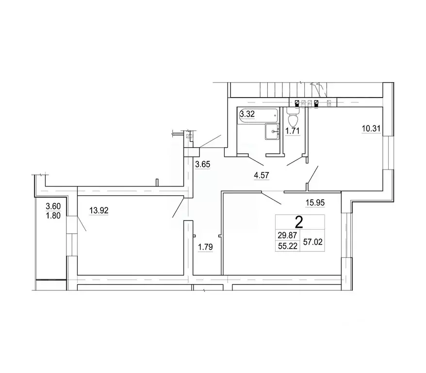 2-к кв. Ленинградская область, Коммунар г. Гатчинский муниципальный ... - Фото 0