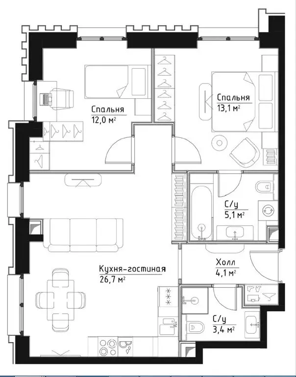 2-комнатная квартира: Москва, Дубининская улица, 59А (64 м) - Фото 1