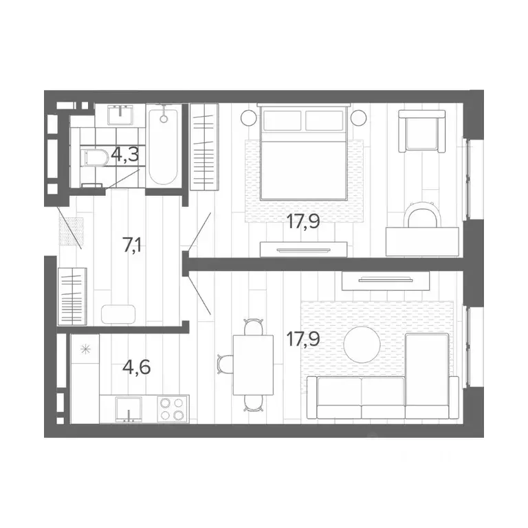 2-к кв. Алтайский край, Барнаул тракт Змеиногорский, 35Б (51.8 м) - Фото 0