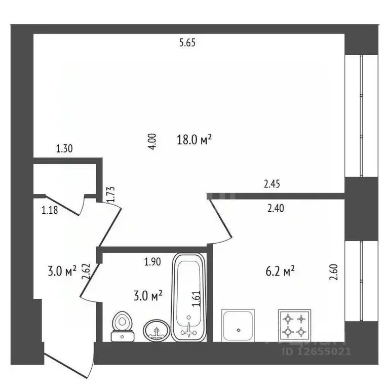 1-к кв. Костромская область, Кострома Черноречье мкр, 13 (31.0 м) - Фото 2