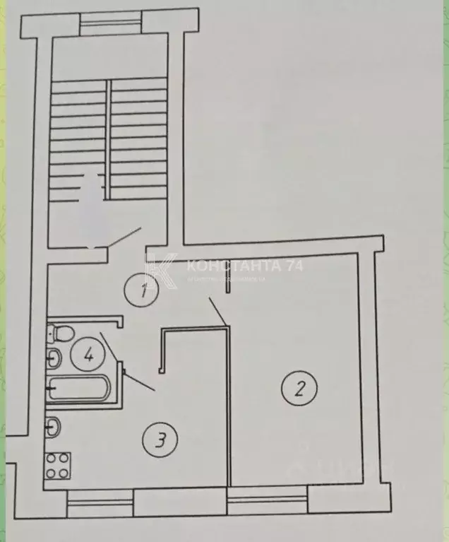 1-к кв. Челябинская область, Челябинск ул. Пушкина, 27 (37.3 м) - Фото 2