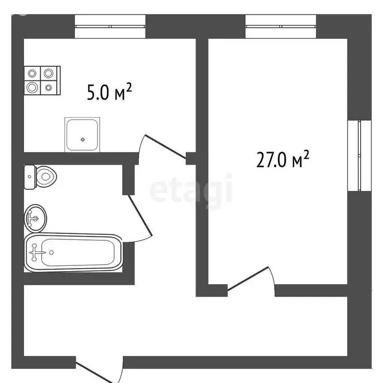 1-комнатная квартира: Свердловская область, Пышминский муниципальный ... - Фото 1