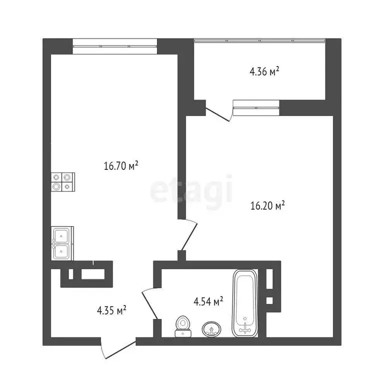 1-комнатная квартира: Тюмень, микрорайон Зарека, улица Лермонтова, 8А ... - Фото 1