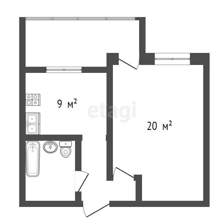 1-комнатная квартира: Тольятти, проспект Степана Разина, 55 (35 м) - Фото 1