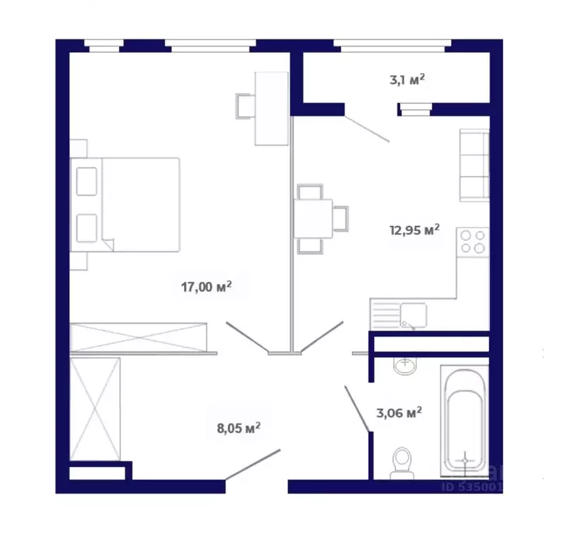 1-к кв. Иркутская область, Иркутский муниципальный округ, Маркова рп, ... - Фото 1