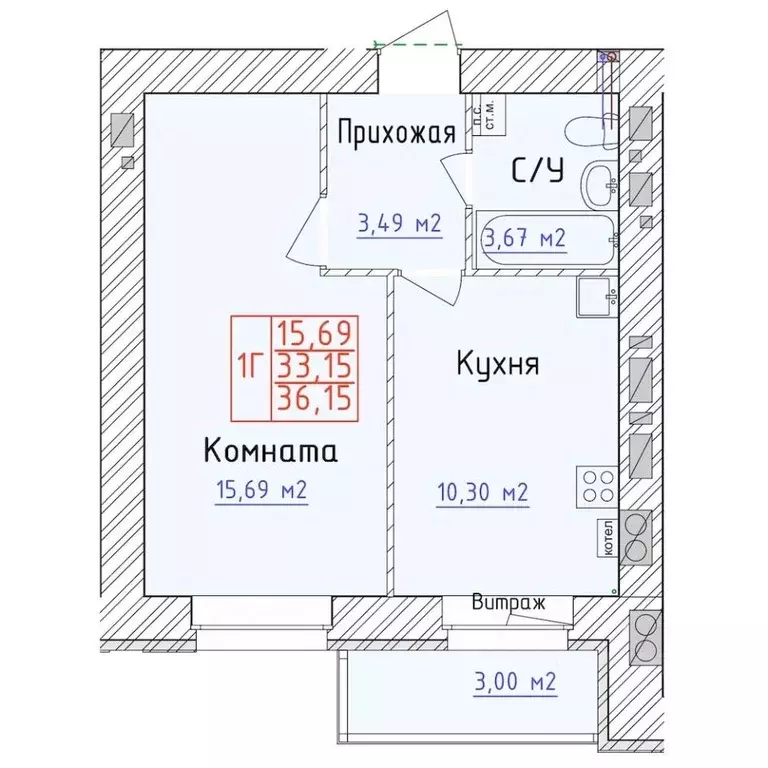 1-к кв. Ярославская область, Ярославль 1-й мкр,  (36.15 м) - Фото 0