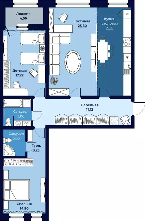 Свободной планировки кв. Камчатский край, Петропавловск-Камчатский ... - Фото 1