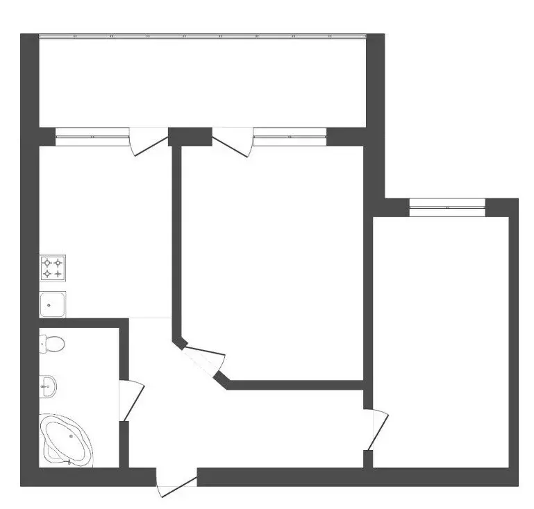 2-комнатная квартира: Тюмень, Депутатская улица, 129 (46.2 м) - Фото 2