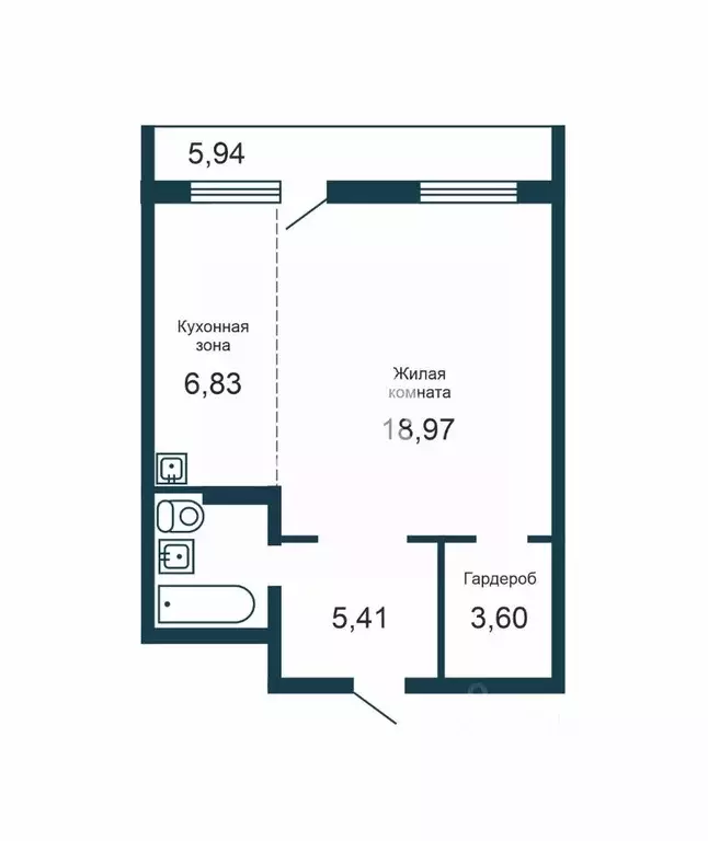 1-к кв. Новосибирская область, Новосибирск ул. Забалуева, 92 (38.4 м) - Фото 2