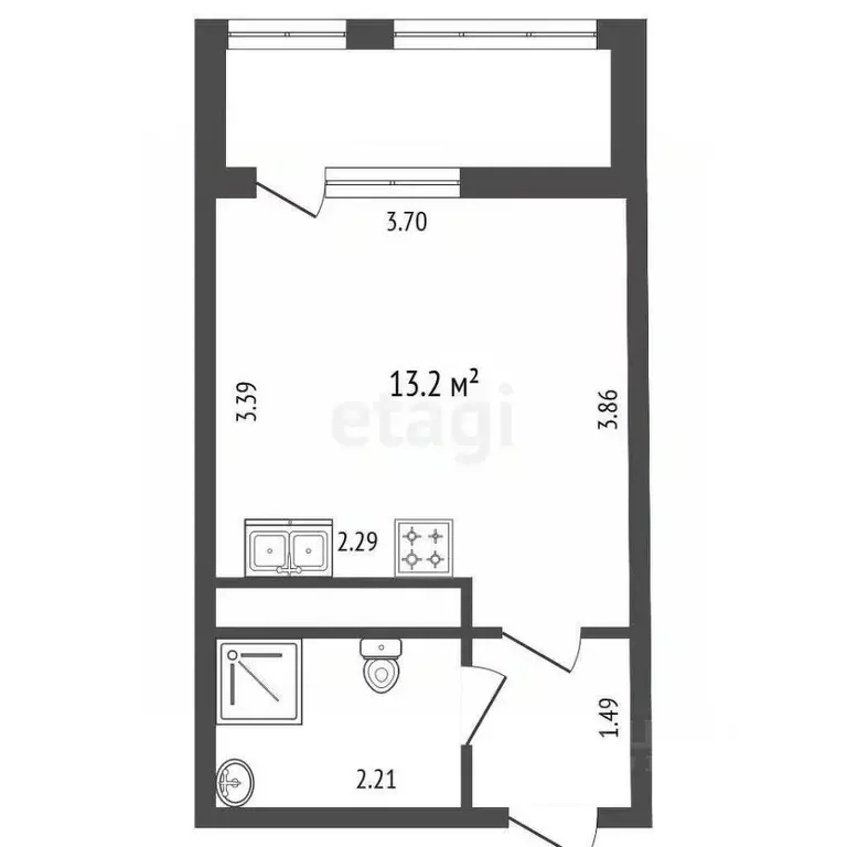 Студия Санкт-Петербург Планерная ул., 91к1 (21.2 м) - Фото 2