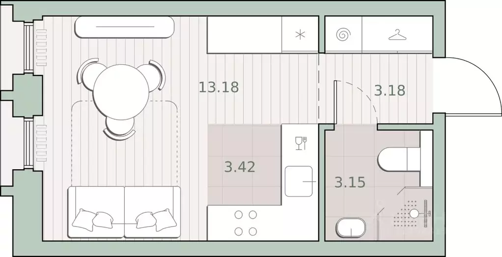 Студия Москва 48-й кв-л, Среда на Кутузовском жилой комплекс (22.93 м) - Фото 0