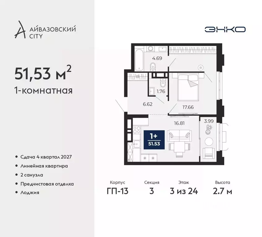1-к кв. Тюменская область, Тюмень Айвазовский Сити жилой комплекс ... - Фото 1