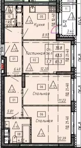 3-к. квартира, 84 м, 2/15 эт. - Фото 0