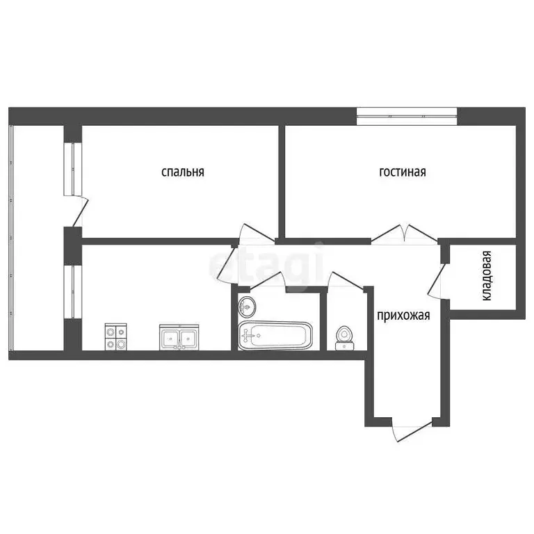 2-комнатная квартира: Набережные Челны, посёлок ЗЯБ, 18-й комплекс, 27 ... - Фото 0
