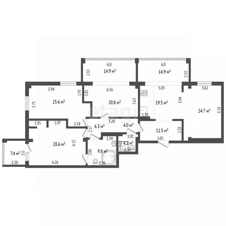 4-к кв. Саха (Якутия), Якутск ул. Кирова, 31 (155.0 м) - Фото 2