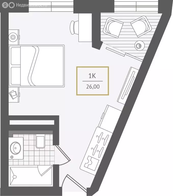 1-комнатная квартира: Сочи, улица Ленина, 280А (26.4 м) - Фото 1