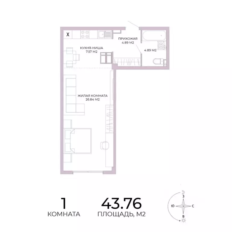 1-к кв. Пензенская область, Пенза Побочинская ул., с18 (43.76 м) - Фото 0