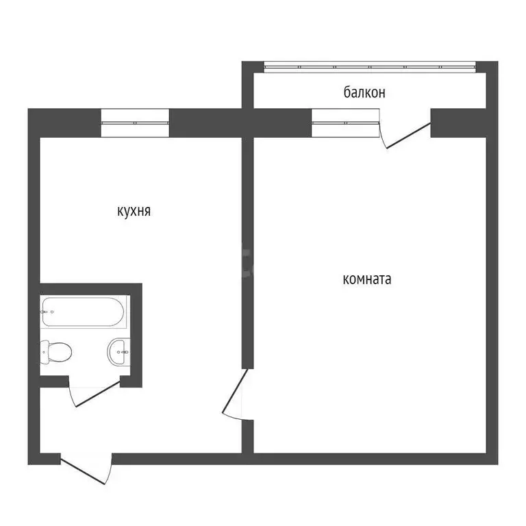 2-комнатная квартира: Курган, улица Карбышева, 1 (44 м) - Фото 1