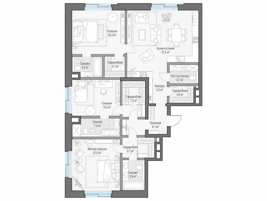 3-комнатная квартира: Москва, ЦАО, Тверской район, ЖК Ильинка 3/8 ... - Фото 0